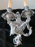 BRONZE TWO LIGHT WALL SCONCE W/ CRYSTAL PRISIMS (total of 4 sconces)
MADE IN ITALY
