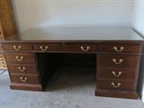 Stickley Executive Office Desk w/ glass top