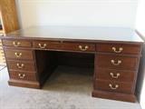 Stickley Executive Office Desk w/ glass top