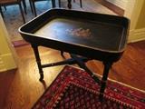  Black and Gold Butler Folding Tray Table 