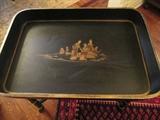 Black and Gold Butler Folding Tray Table (Tray Detail)