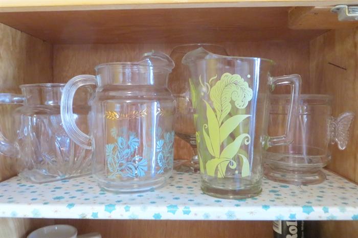 Vintage glass pitchers