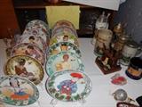 German beer steins, UNICEF plates
