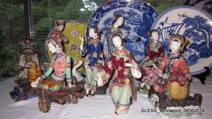 Shiwan Porcelain Ladies Figurines (the craftsmanship is beautiful).