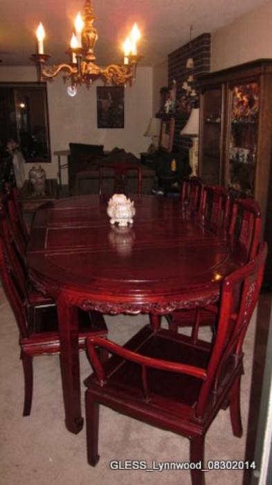 Rosewood Dining Table with 8 chairs - excellent condition!