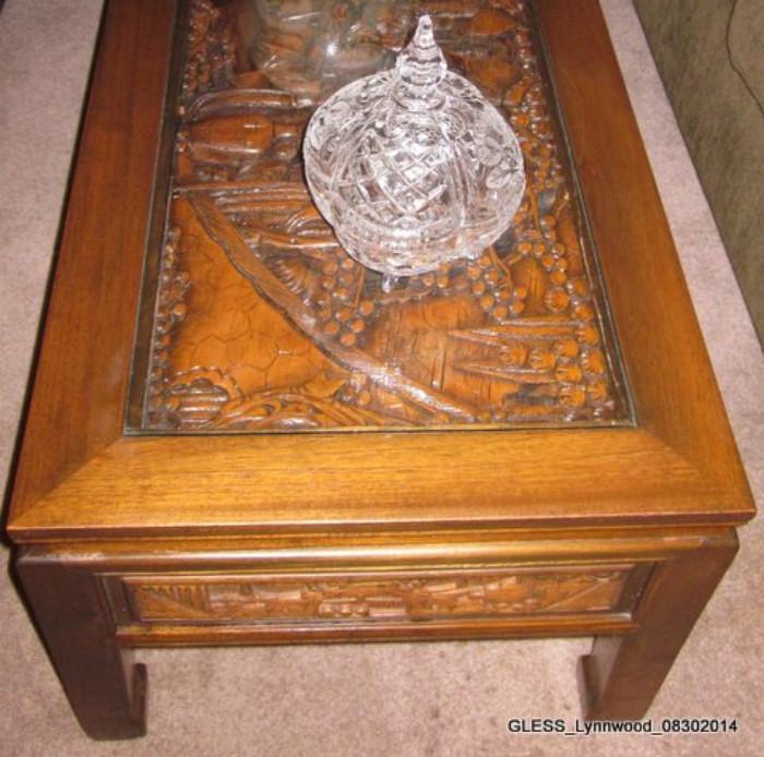 Chinese Carved Coffee Table - detail