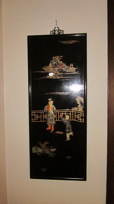 Chinese Panel - Black Lacquer with MOP