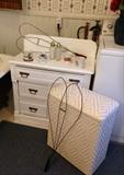 Eastlake style dresser painted white..how adorable in the color of your choice? Rug beaters! Fun!