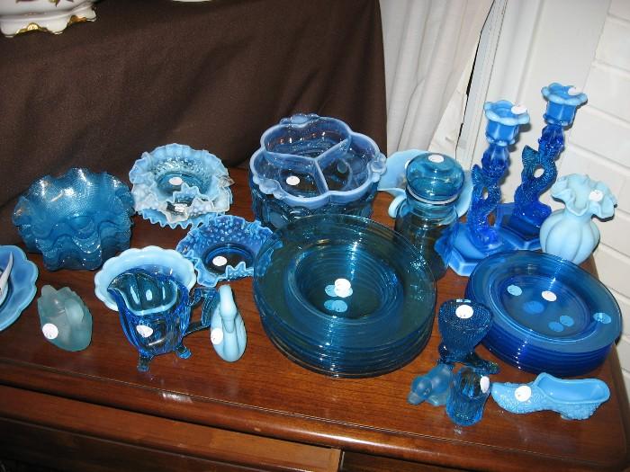 more blue glassware