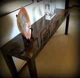 The acrylic abstract is one of the objects that went to a family member and is not is the Estate Sale.