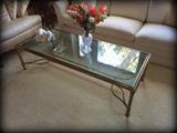 Glass & metal coffee table!