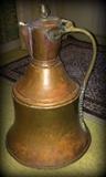 Hand hammered copper water jug vessel pitcher bell shaped! Super unique and collectible!