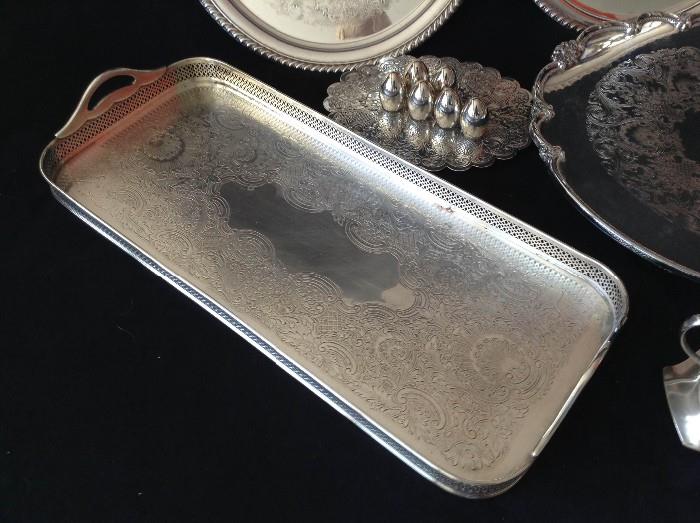 Silver serving trays