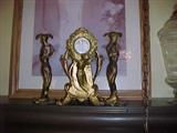 rare Art Nouveau Clock and Candlestick set circa 100