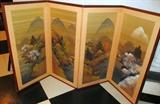 Hand Painted Japanese Screen, presented by the Japanese Cat Society