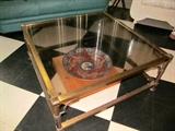 Large, Brass and Glass top Coffee Table