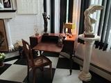 Queen Anne Style,Drop Leaf Desk, Cain Seat, Chair
