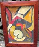 Original,Signed Abstract, Oil Painting, by Richard Gebhardt, dated 1950