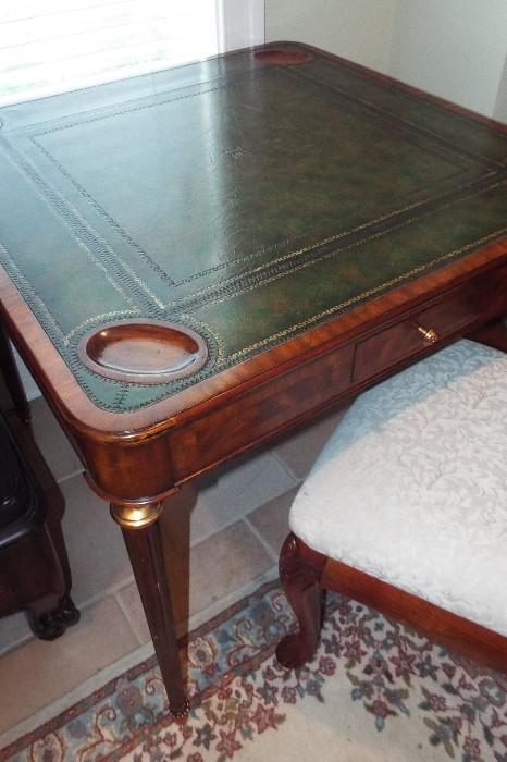 MAITLAND SMITH High End Leather Gold Embossed Game Table