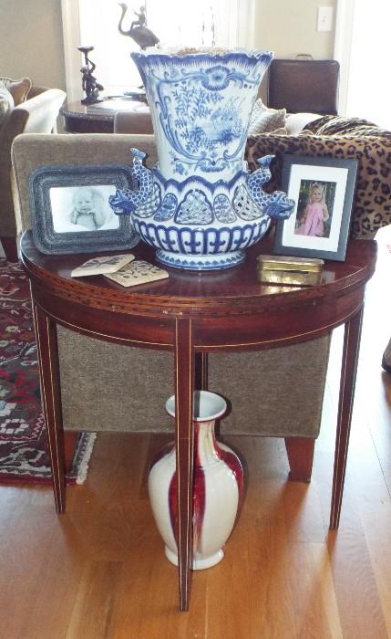 Federal Style Demilune Side Table-Assorted High End Accessories (mostly Maitland Smith) Throughout the House