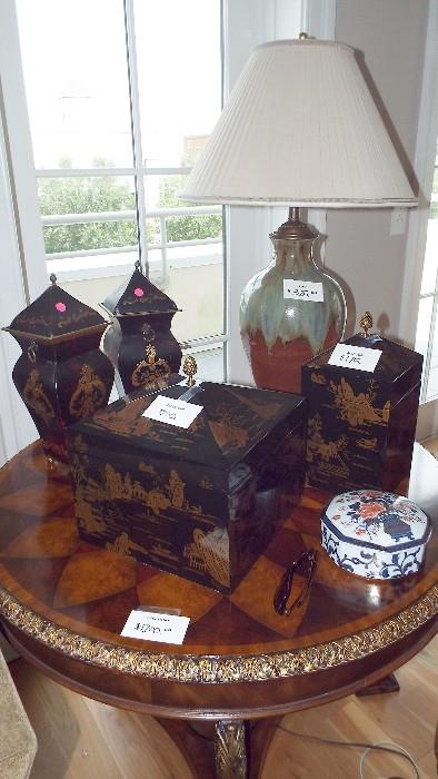 MAITLAND SMITH LACQUER BOXES AND ACCESSORIES