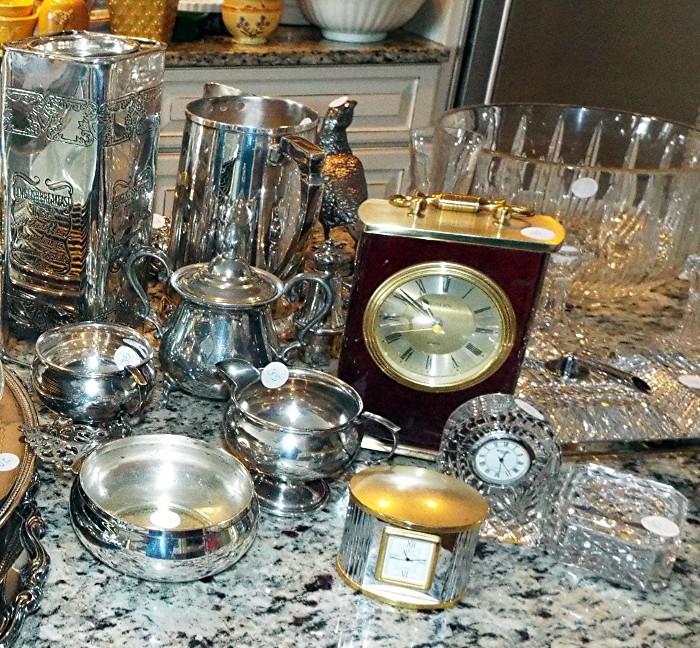 STERLING SILVER AND ASSORTED CLOCKS