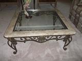 Glass top and marble coffee table.