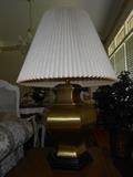 ONE OF PAIR OF BRASS LAMPS