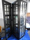 GREAT MIRRORED THREE PANEL SCREEN