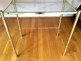 Brass table with glass top