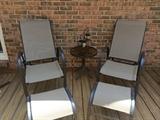 Brand new patio chairs with ottoman and matching side table