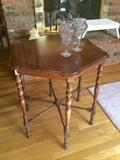 Hexagonal antique accent table