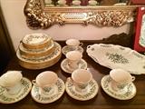 Lenox holiday china with 24-k rims plus countless accessory pieces, figurines