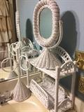 Vintage wicker bathroom accessories