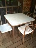 Mid-century card table with four chairs