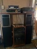 Vintage stereo systems with turntables