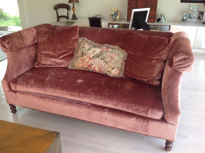 Vanguard Victorian Style Velvet Sofa, 70" wide x 33" high x 33" deep