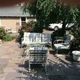 Outdoor seating with cushions - couch and 2 chairs