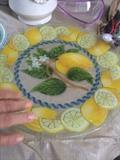 Peggy Karr 16" platter Lemons