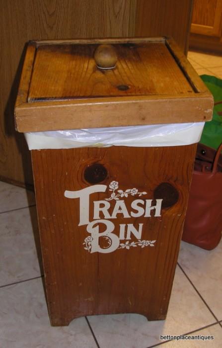 Wood Trash bin.....