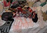 Vintage Gloves, scarves.....plastic glove stretchers