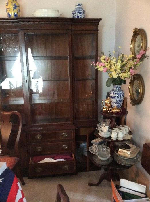 George III style bookcase/ china cabinet