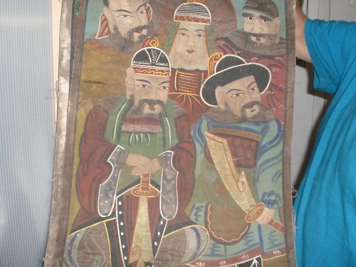 18TH C. CHINESE OIL PAINTING ON SILK