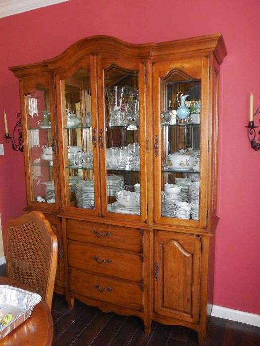 great looking china hutch Impressions by Thomasville oak wood,  china, crystal, etc.