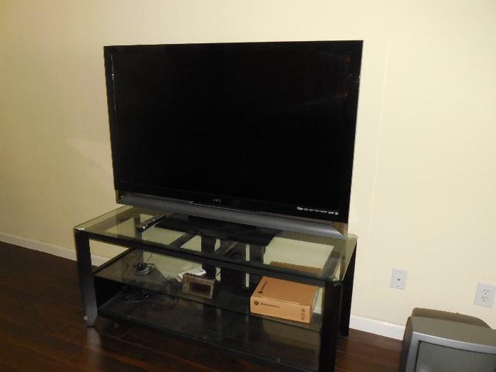 Vizio 54 inch flat screen, stand, small TV