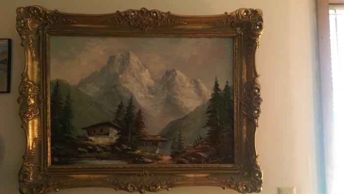 Oil Painting in Ornate Frame