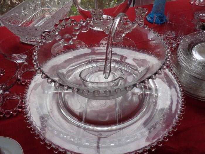 Lots of candlewick in this sale .. punch bowl w/underplate and dipper