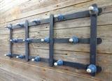 Original paint blue & white wall rack