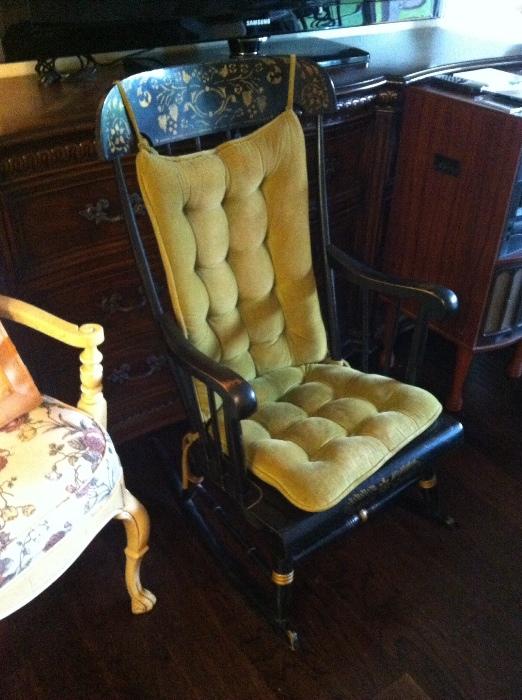 Antique Rocking Chair with Matching Bench
