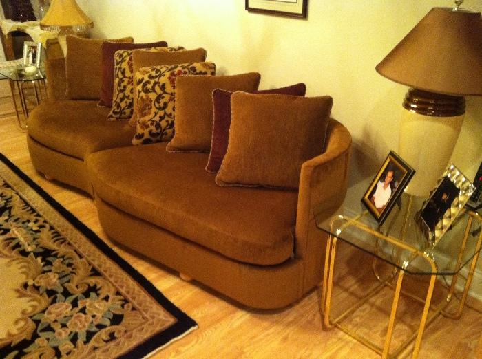Plush Custom upholstered Loveseat Sofa